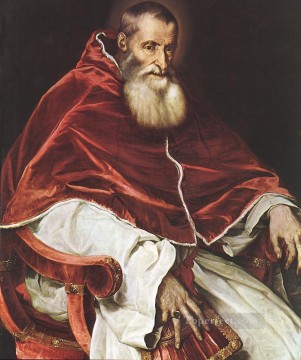 教皇パウロ3世ティツィアーノ・ティツィアーノの肖像 Oil Paintings